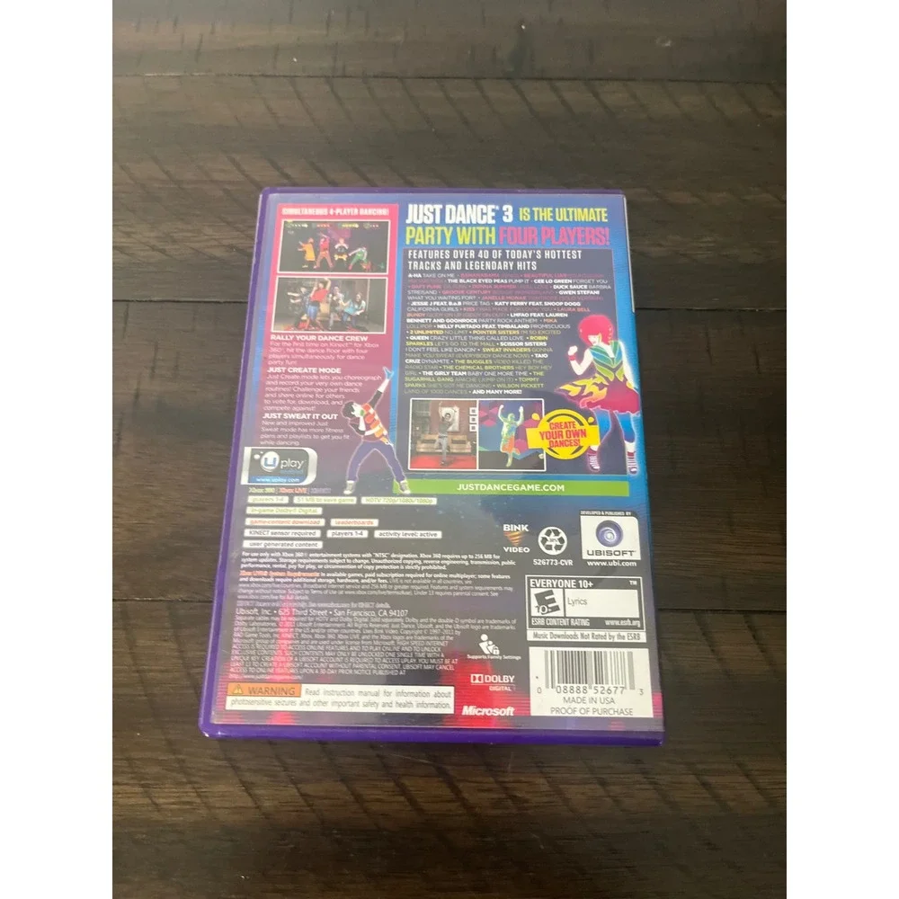 Just Dance 3 Xbox 360 Kinect Game Ubisoft 2011 Complete Original Case